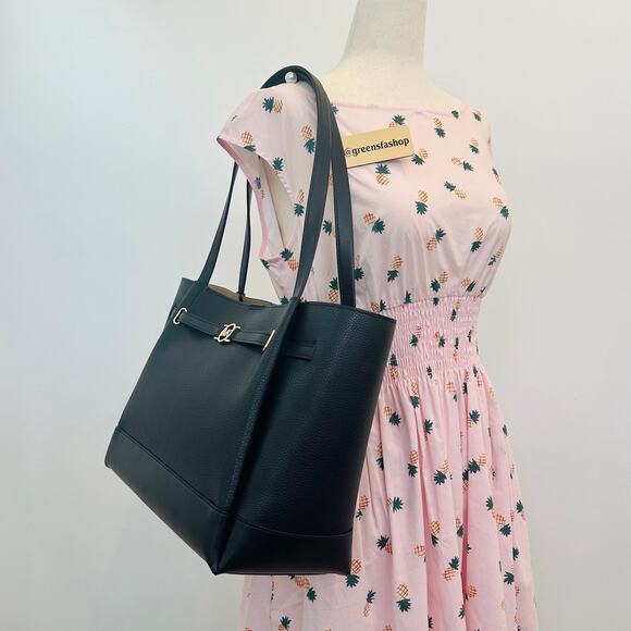 Michael Kors Purse Reed Large Logo Tote Bag Black MK - Picture 8 of 8